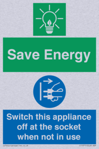 Save Energy, Switch this appliance off at the socket when not in use
